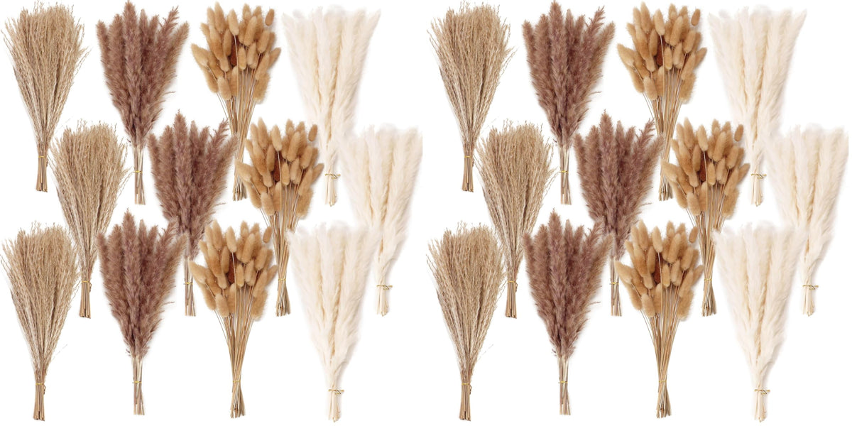 200PCS Dried Flower Bouquet – Pampas Grass, Floral Decor for Home, Wedding, and Boho Style | Perfect for Vases, Fall, Spring, Summer, and Winter Arrangements