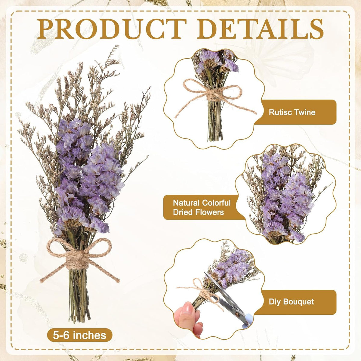 Riceshoot 30 Pack Boho Dried Flower Bouquet Bulk for Vase Crafts, Mini