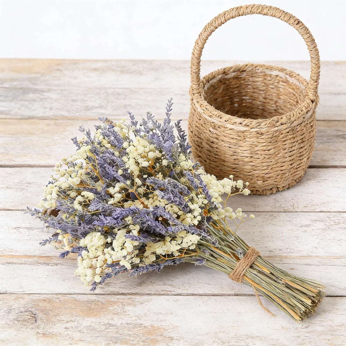 Dried Lavender & Baby's Breath Bouquet with Scent Sachet
