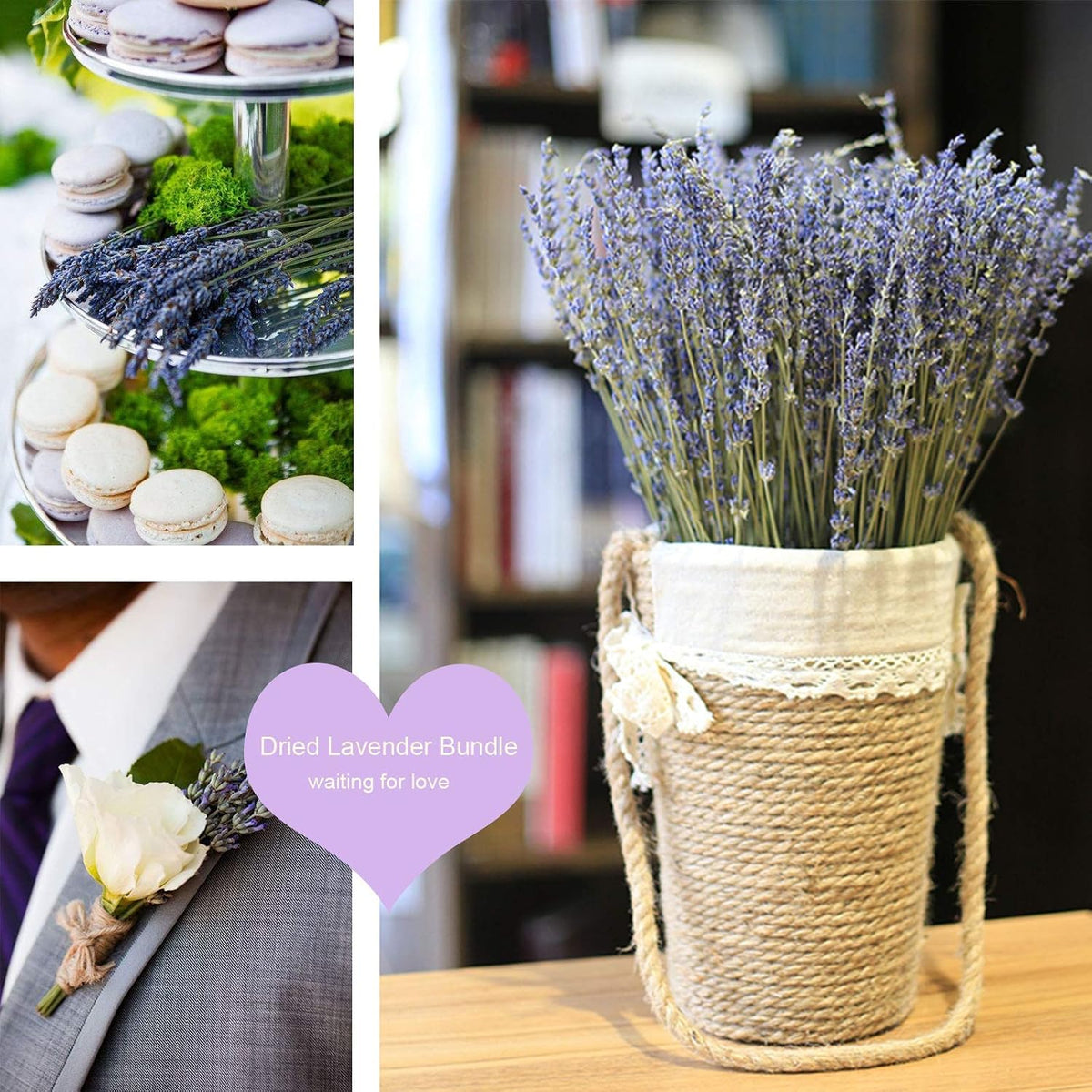 Dried Lavender Flowers Bundles 200 Stems Dry Lavender Bunch for Home Decor, Crafts, Wedding Bouquets