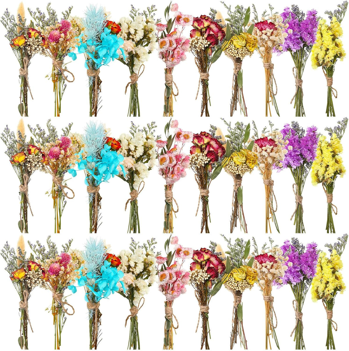 Nuanchu 30 Pcs Mini Dried Floral Flower Forget Me Not Bouquets