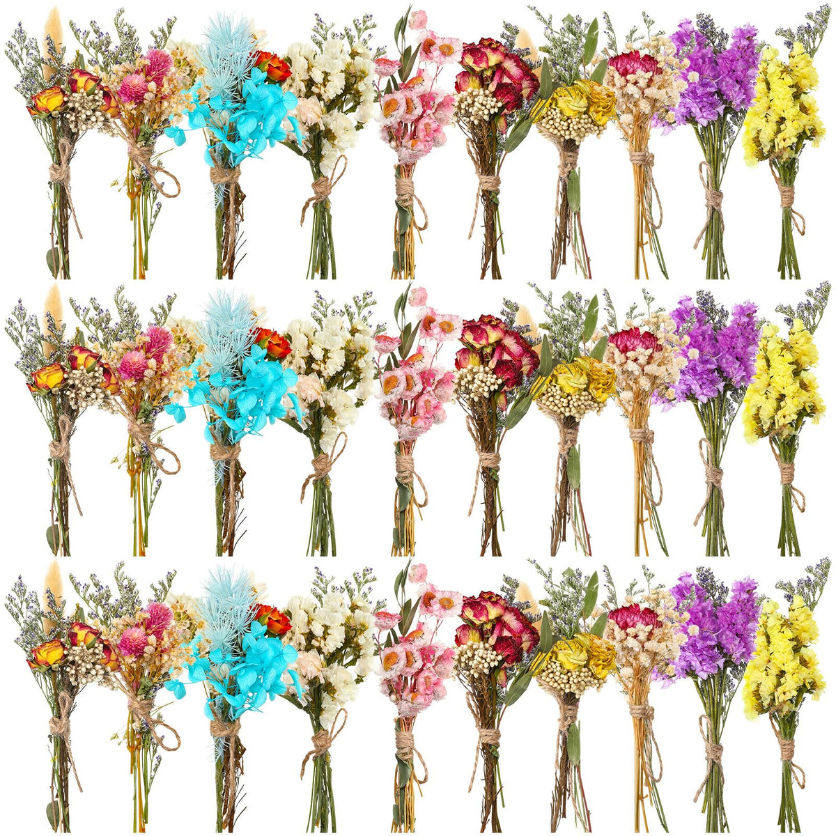Nuanchu 30 Pcs Mini Dried Floral Flower Forget Me Not Bouquets