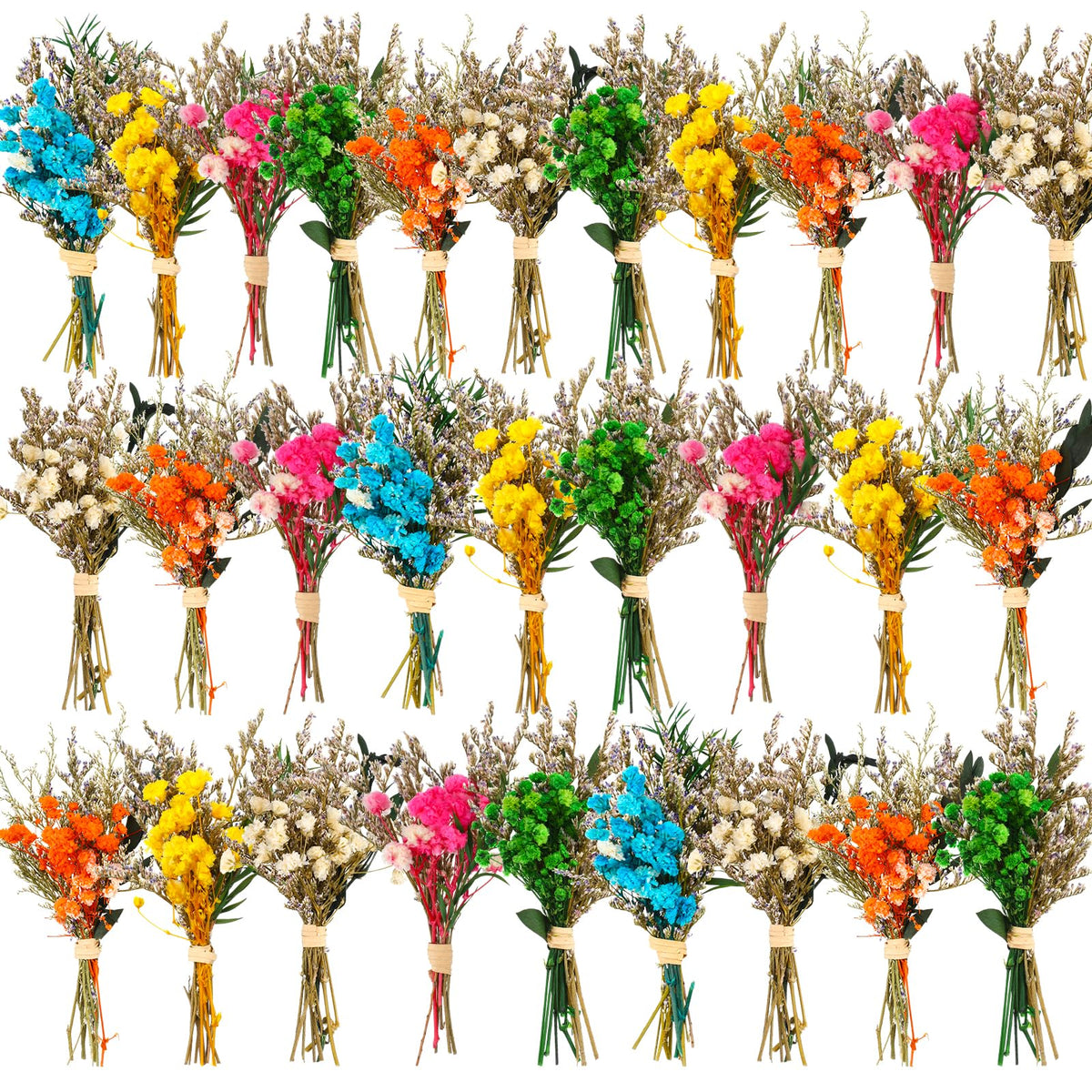 Nuanchu 30 Pcs Mini Dried Floral Flower Forget Me Not Bouquets