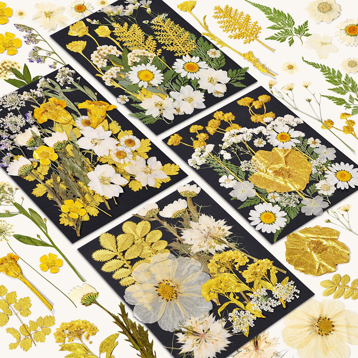 Dried Flowers for Resin, 106pcs Natural Flowers and Leaves Compressed