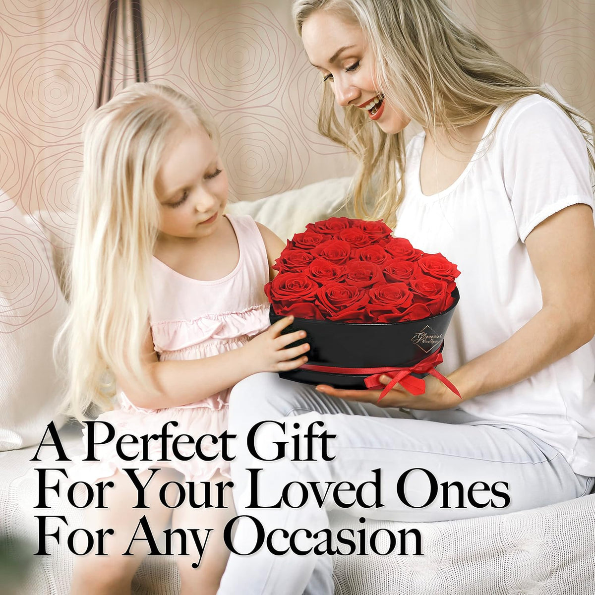 GLAMOUR BOUTIQUE Preserved Flowers, 16 Forever Red Roses in Heart Gift Box