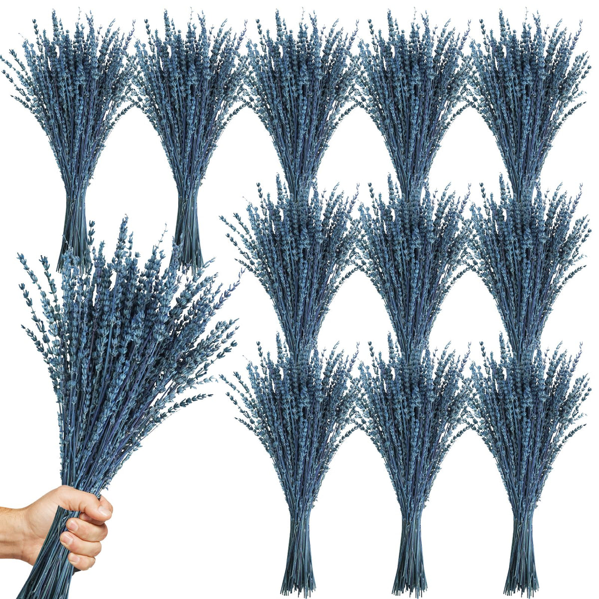 Uieke Dried Lavender Flowers Bundle, 16" Dried Lavender Bouquet Blue Flowers for Shower Weeding Home Fragrance Vase Crafts Decor, 50g(1.76oz)