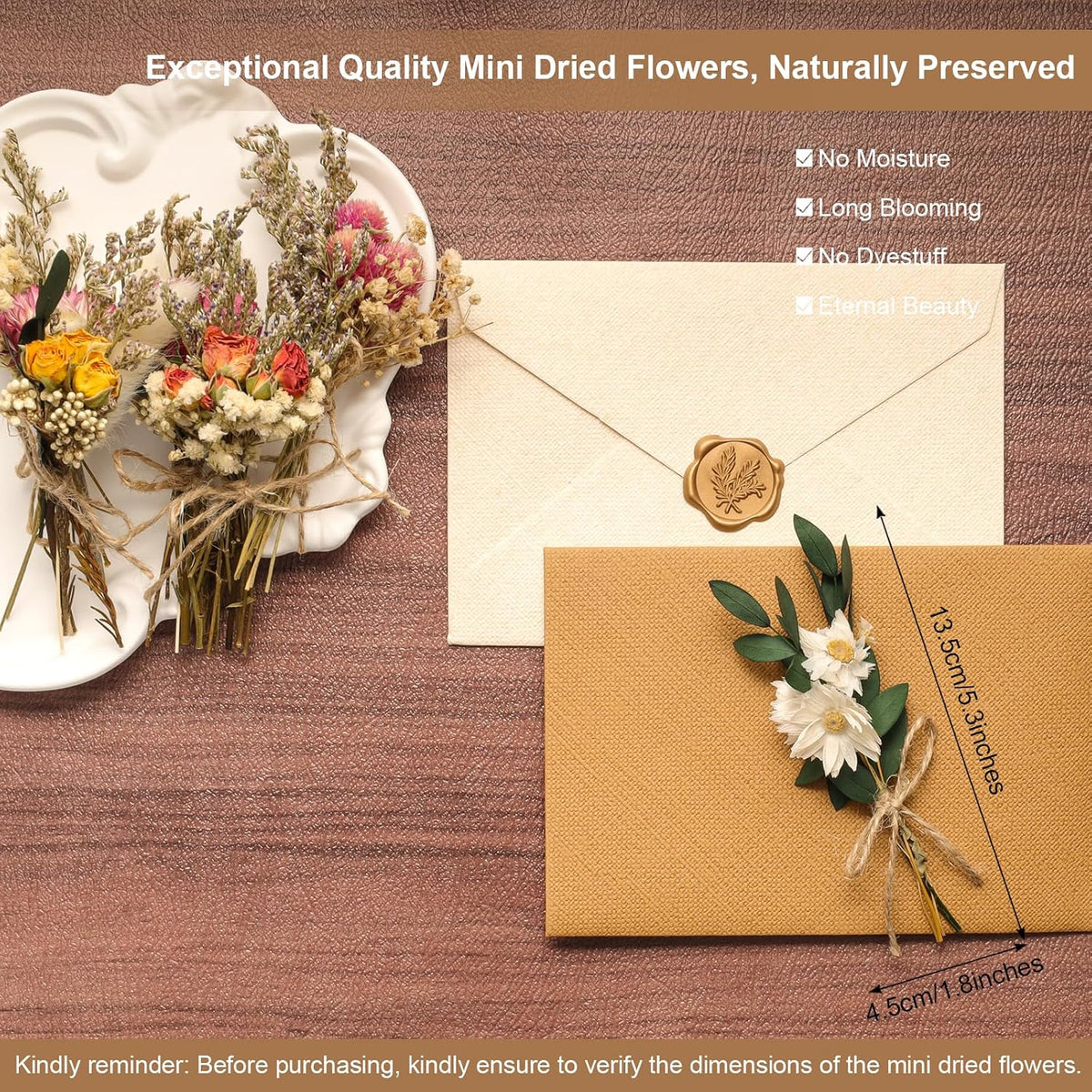 Fumwase 6Pcs Mini Dried Flower Bouquet Natural Real Flowers for Crafts Boho Dried Flowers Bulk Small Dried Flowers for Vase Dried Wildflowers for DIY Photo Props Gift Wedding Decor