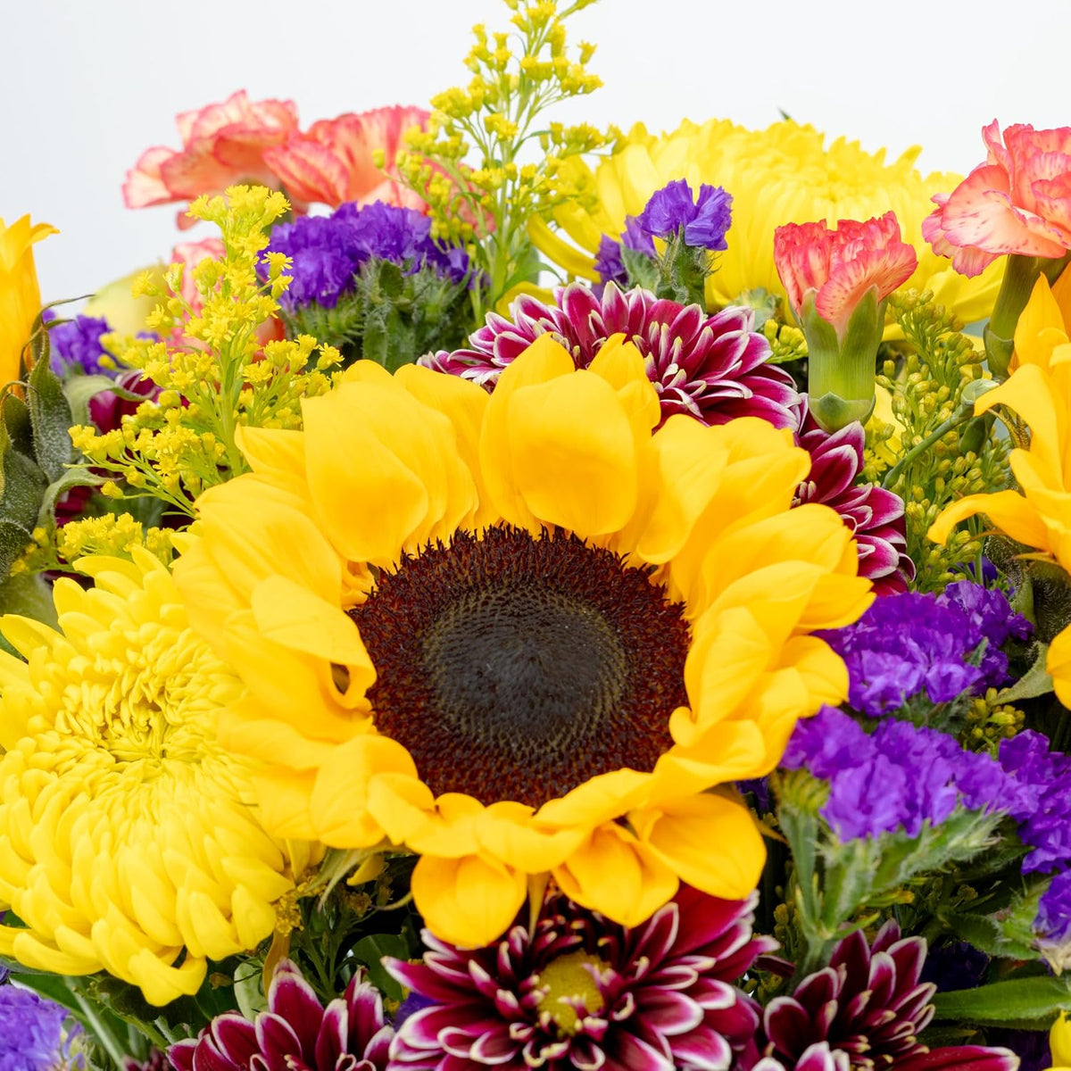 Benchmark Bouquets Flowering Fields Sunflower Bouquet - Birthday Flowers for Delivery - Fresh Flowers Bouquet - Birthday & Get Well Gifts for Women - Glass Vase Included
